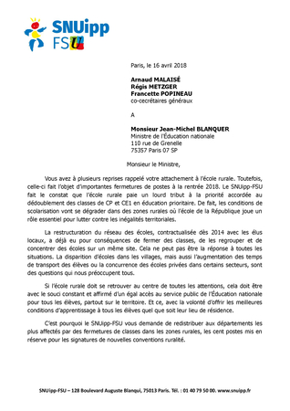lettre ouverte école rurale