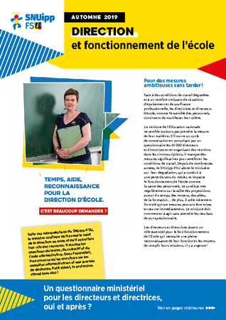 Direction d'école : pour des mesures ambitieuses