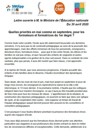 lettre ouverte